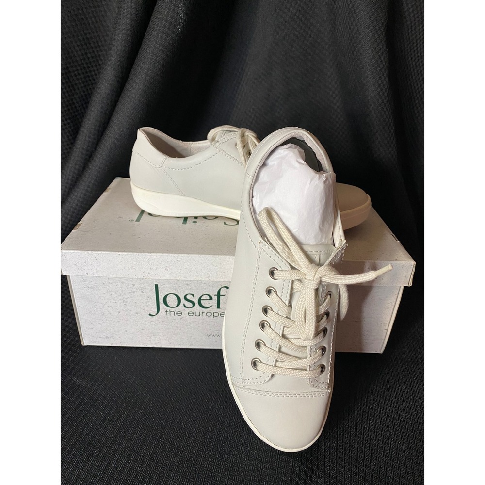 Josef Seibel Womens Caren 01 Leather Sneakers  Size 37 NEW hint of grey